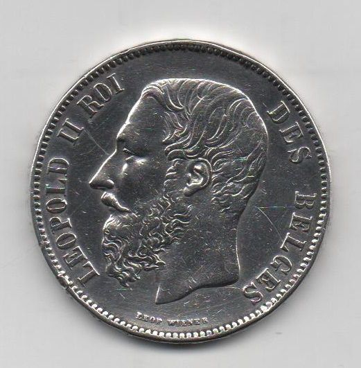 BELGICA DEL AÑO 1870 DE 5 FRANCOS